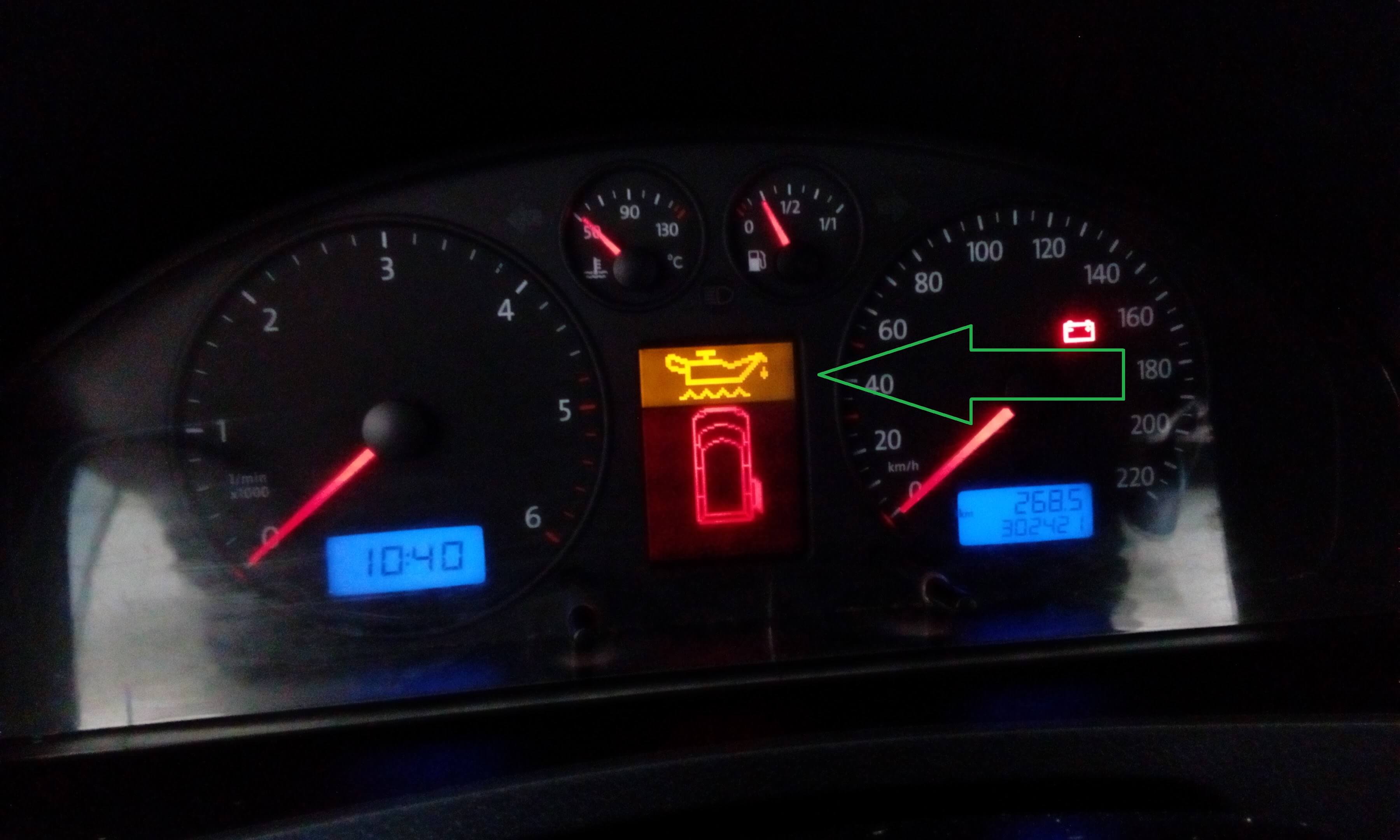 Индикатор желтая масленка с волнами внизу Индикатор датчика уровня масла