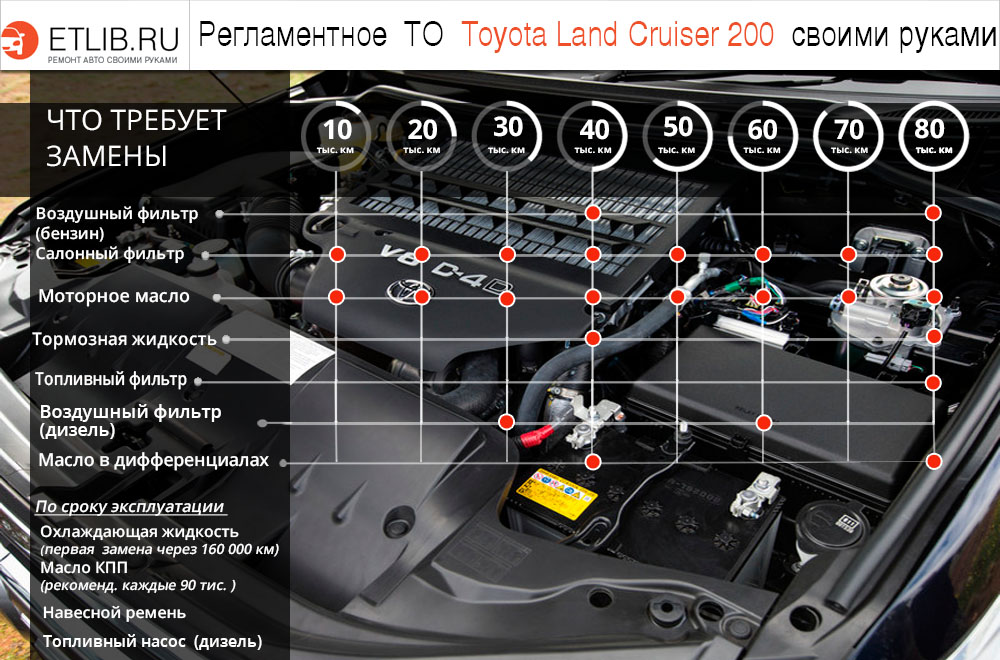 Замена масла Toyota Land Cruiser 200