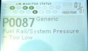P0087 - Fuel Rail/System Pressure - Too Low