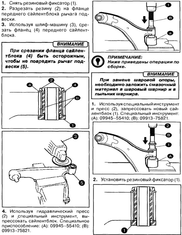 инструкция по замене сайлентблоков на Гранд Витаре