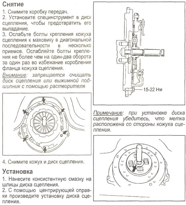 Демонтаж корзины сцепления