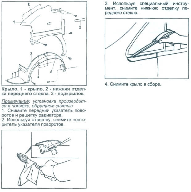 инструкция по замене крыла автомобиля Хендай Старекс