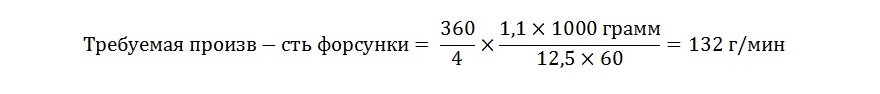 Производительность форсунки