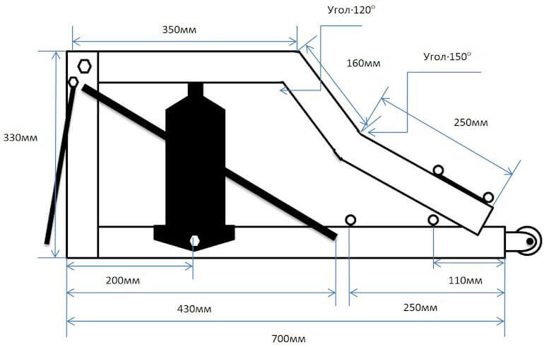 Подкатной домкрат своими руками