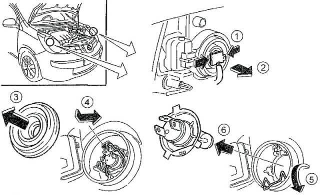 Замена лампы ближнего света nissan pathfinder r52
